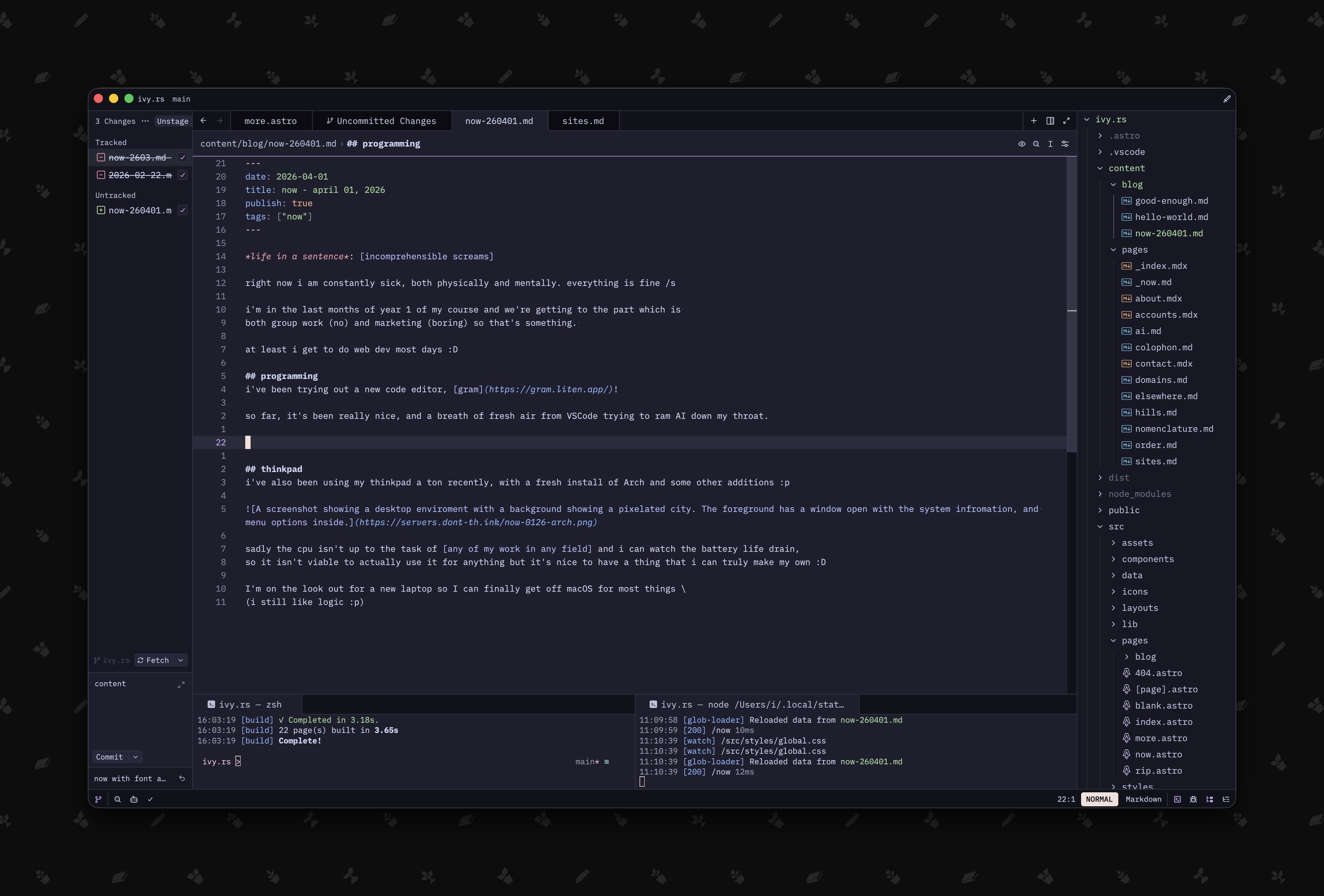 A screenshot of the Gram code editor.